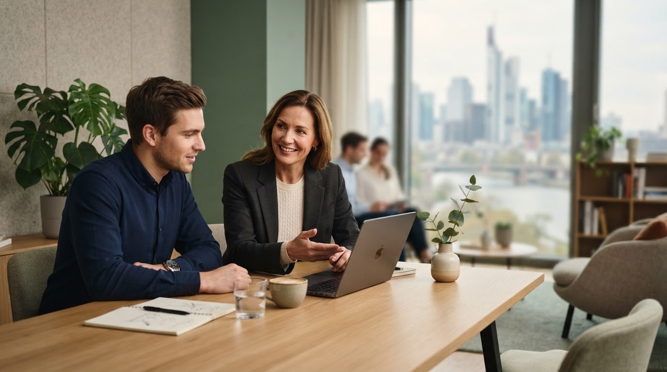 certo gestovanza ai advisor reviewing a daily portfolio report with a retired client